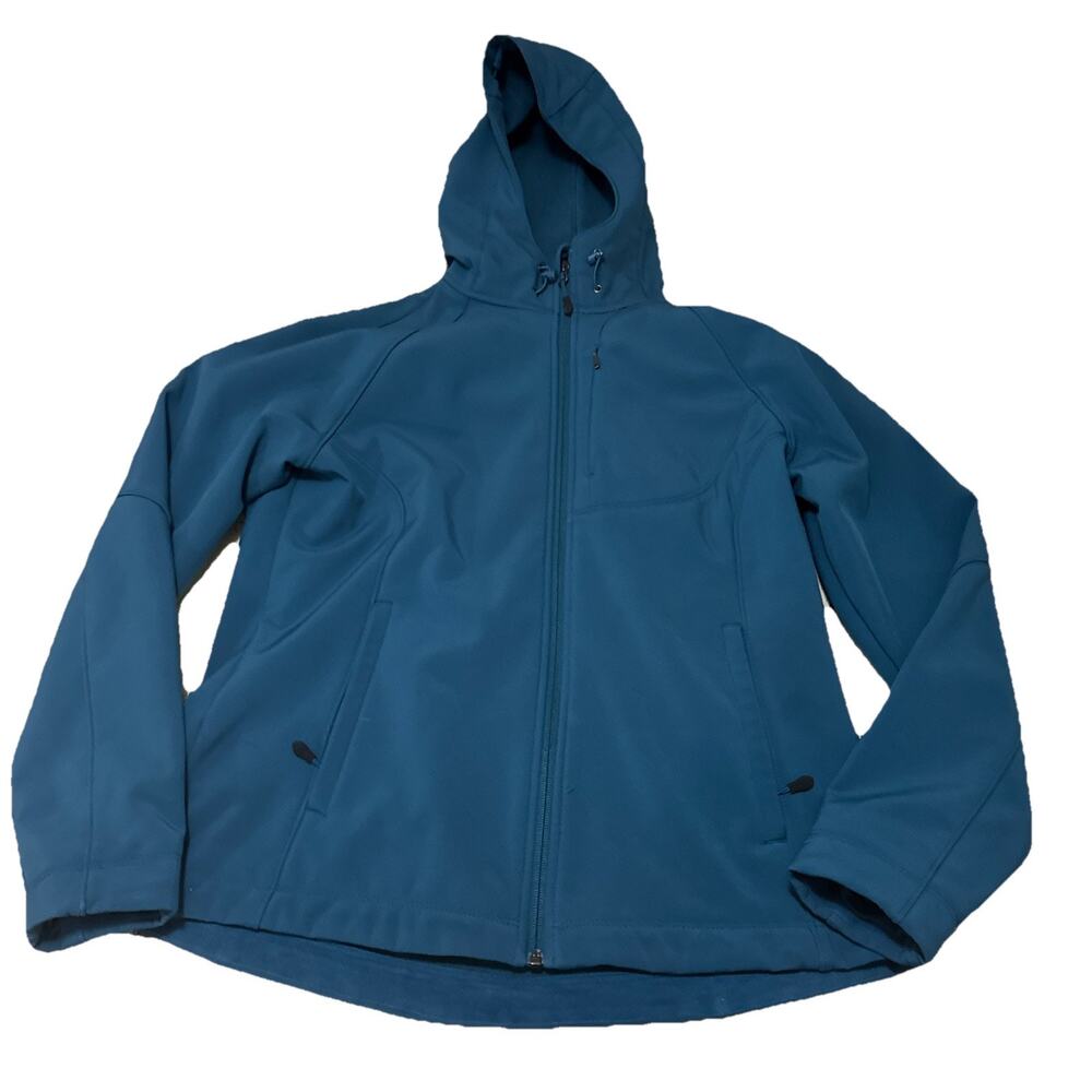 Kirkland Signature Womens Jacket Size Small Hooded Long-Sleeve Sweater Aqua Blue